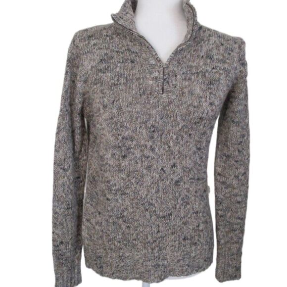 Liz Claiborne Brown Variegated Cotton Blend 1/4 Zip Long Sleeve Sweater Size M - Picture 12 of 12
